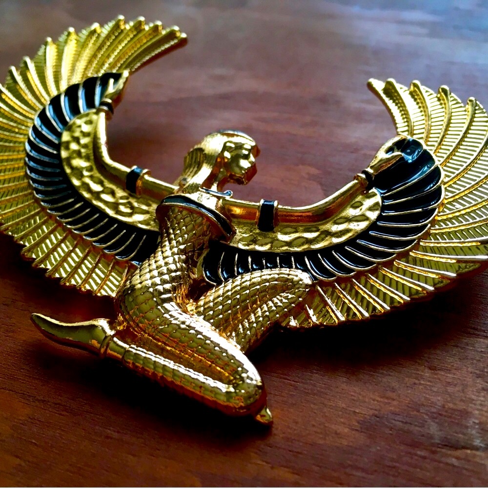 Egyptian pin brooch charm Isis goddess